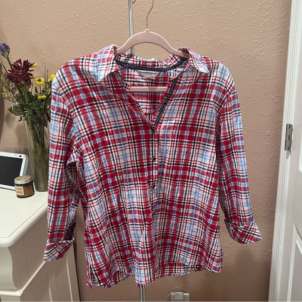 Dillards Allison Daley Plaid Button Down